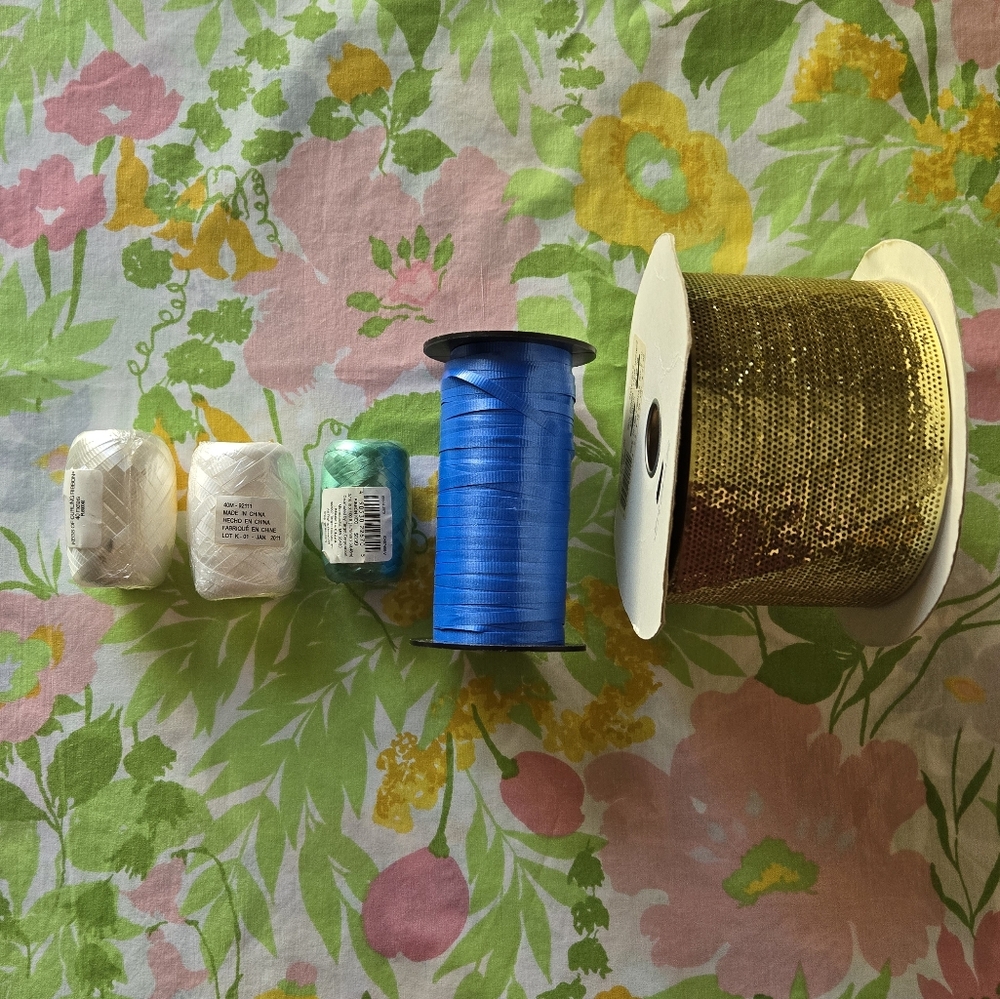 Gift Wrapping Ribbon Lot Of 5 Spools